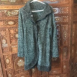 Grey Snap Button Sweaer